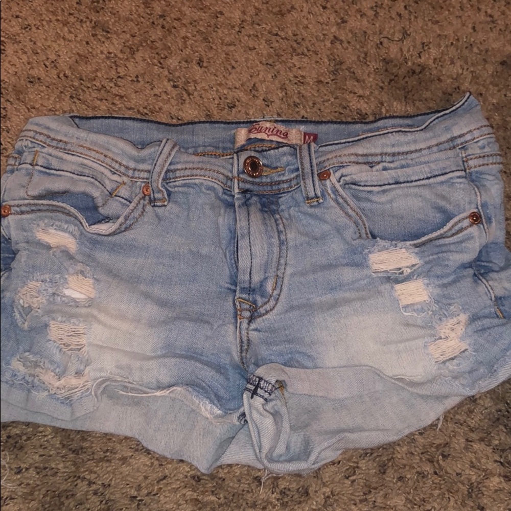 light wash shorts